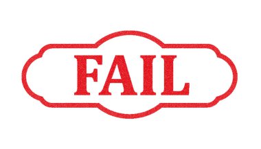 Beyaz üzerine kırmızı damga metni başarısız oldu