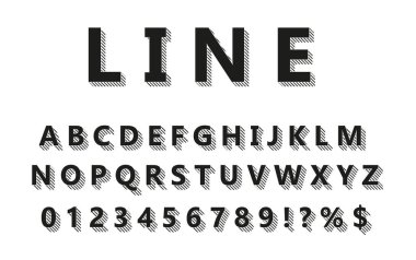 VECTOR 3D LINEAR SHADOW ile FONT