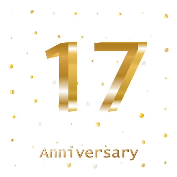 Years Golden Anniversary Vector Logo Design Poster Template Celebrating — Stock Vector