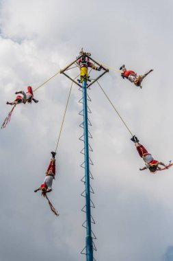 Mexico City, Mexico - June 17, 2016: Voladores de Papantla, Danc