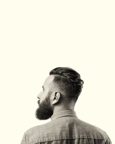 Homme barbu b / w — Photo