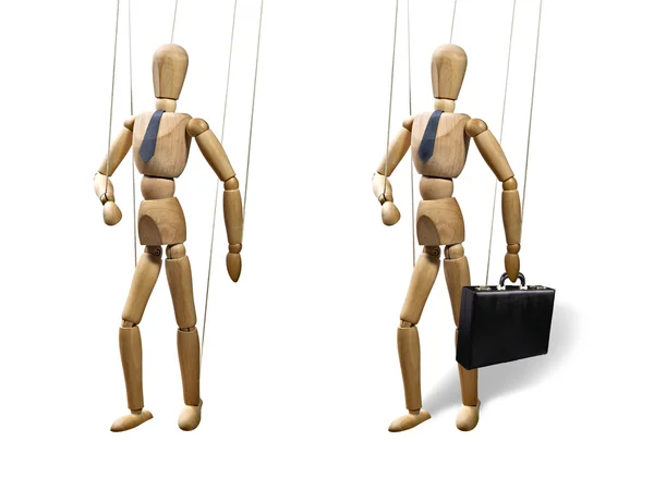 Set of two puppets on a strings. — Stock Photo, Image