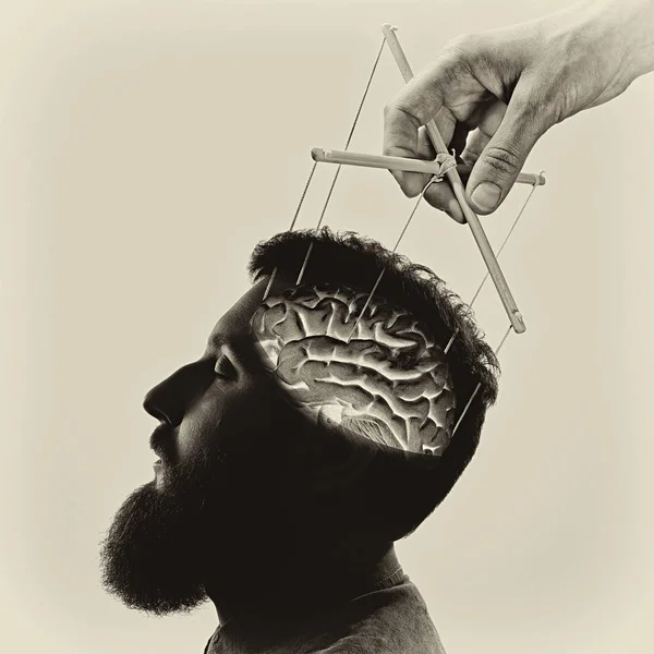 Contrôle sur le cerveau bw — Photo