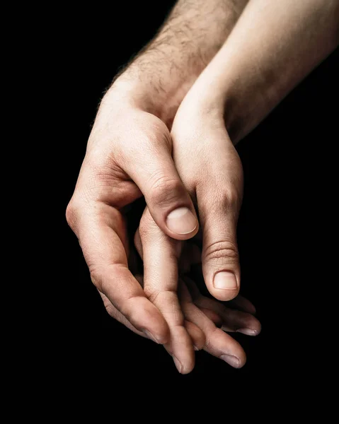 Um toque suave de duas mãos . — Fotografia de Stock