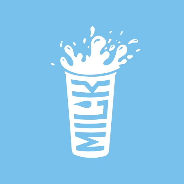 Ποτήρι γάλα με πιτσιλιές λευκού χρώματος — Διανυσματικό Αρχείο