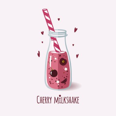 Şirin kiraz süt şişesiyle