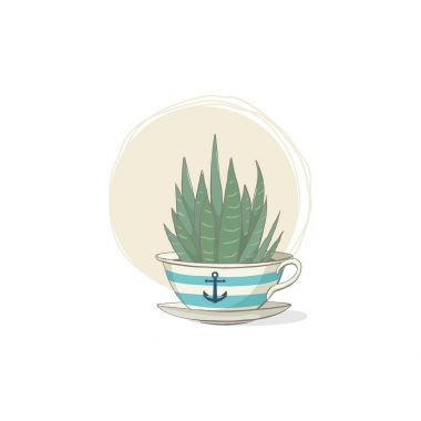 haworthia çay fincanı içinde