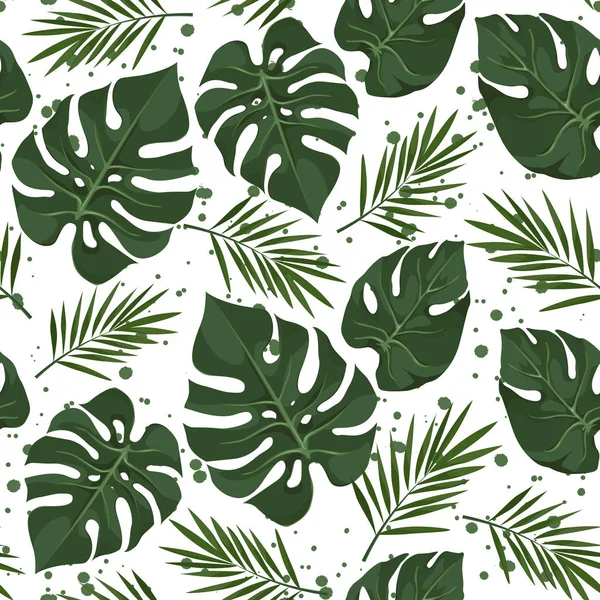 Motif tropical avec éclaboussures — Image vectorielle