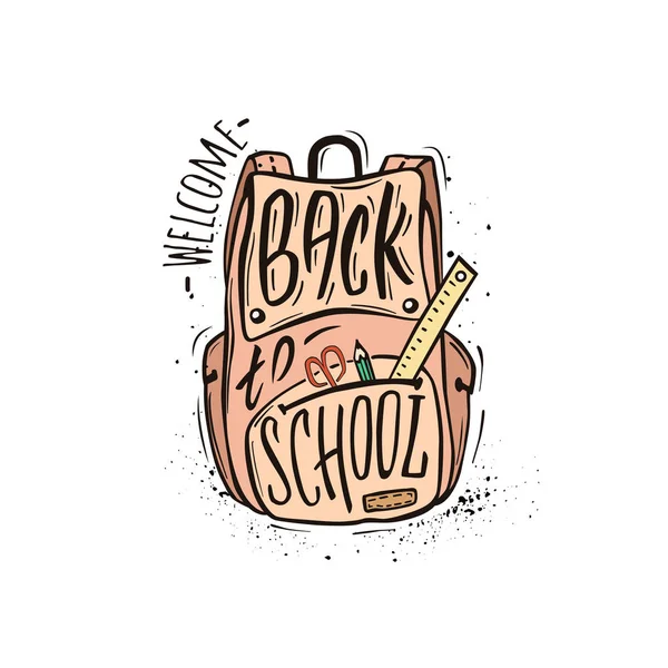 Καλώς ήλθατε πίσω στο σχολείο ροζ — Διανυσματικό Αρχείο