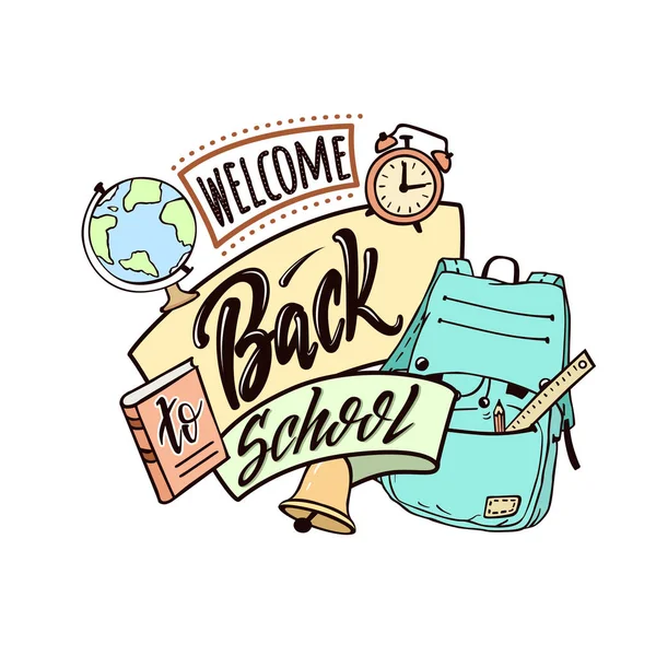 Bienvenida de vuelta a la escuela — Vector de stock