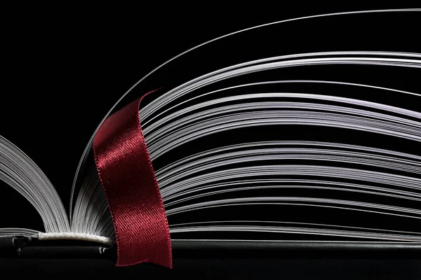 Open book with red bookmark — Stock Photo, Image