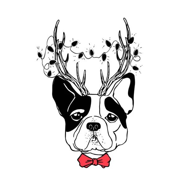 Holiday fransk bulldog — Stock vektor