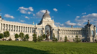 Rusya, Kazan - 20 Haziran 2019. Kazan 'daki Tarım Sarayı Binası. Tataristan Cumhuriyeti.