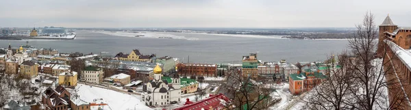 Rusya, Nizhny Novgorod - 4 Ocak 2020. Niz 'in panoramik görünümü