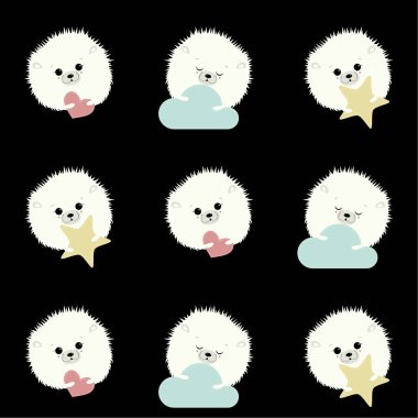 Sevimli hayvanlar açık ve Kapalı gözlerle tasvir edilmektedir