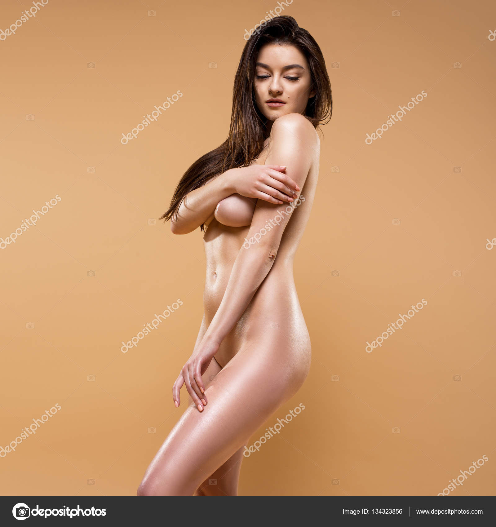 Woman posing naked