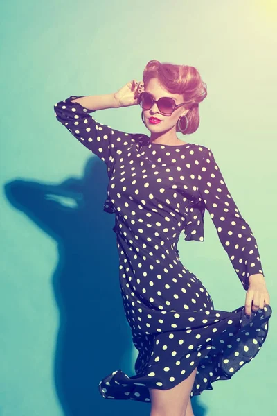 Young woman in retro style — Stock Photo, Image