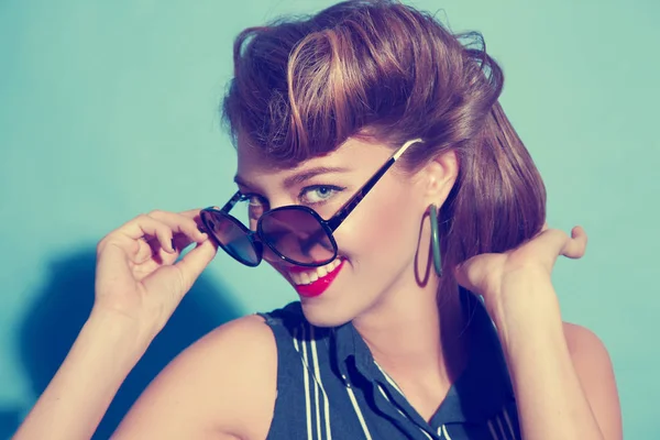 Portrait Young Woman Classical Pin Hairstyle — Stock Photo, Image