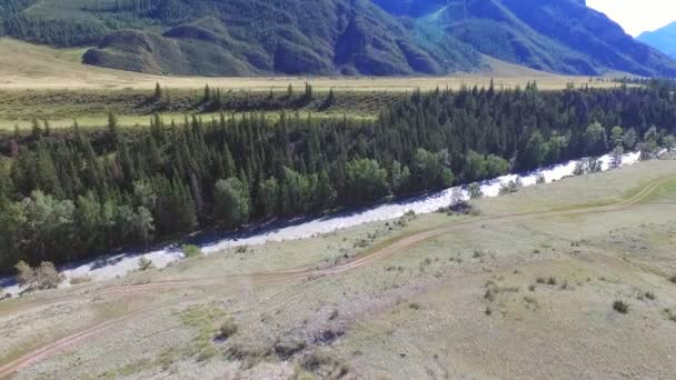 Schöner Fluss in den Bergen — Stockvideo