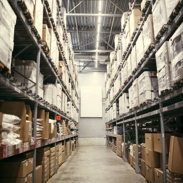 Square View Warehouse Boxes Close View — Stock Photo, Image