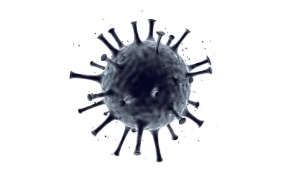 Rotating Virus Molecule White Background — Stock Video