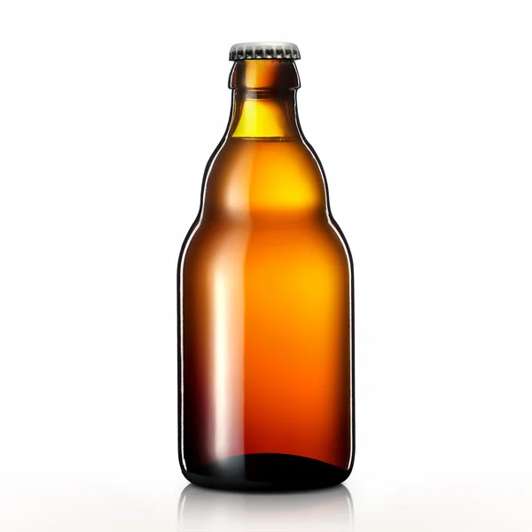 Bottle of beer or cider isolated on white background — Stock Photo, Image