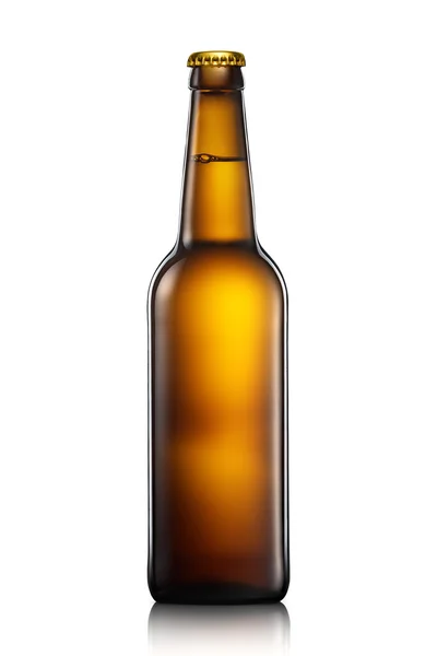 Бутылка пива или сидра изолированы на белом — стоковое фото