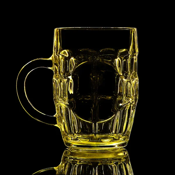 Silhouette of beer glass on black background — Stock Photo, Image