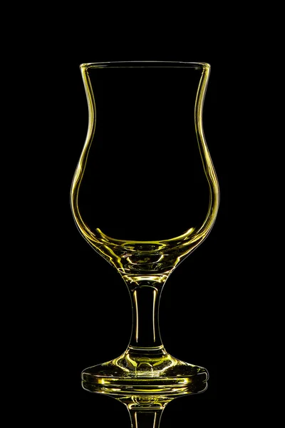 Silhouette of cocktail glass on black background — Stock Photo, Image
