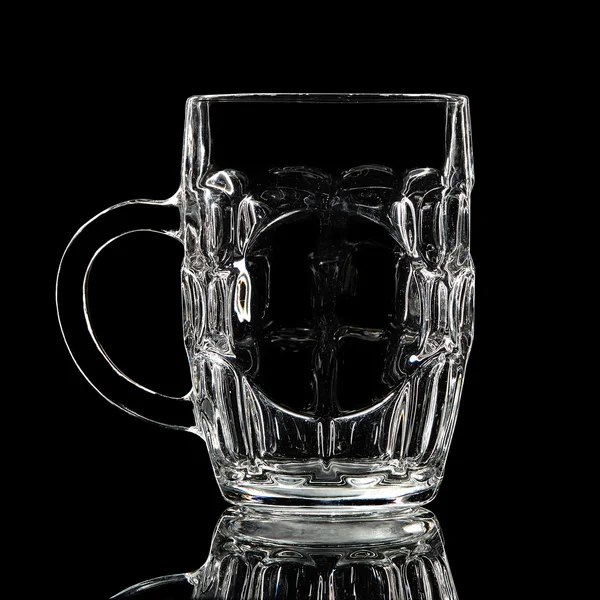 Silhouette of white beer glass on black background — Stock Photo, Image