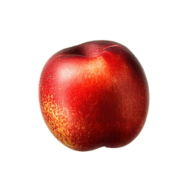 Rijpe verse nectarine perzik geïsoleerd op wit — Stockfoto