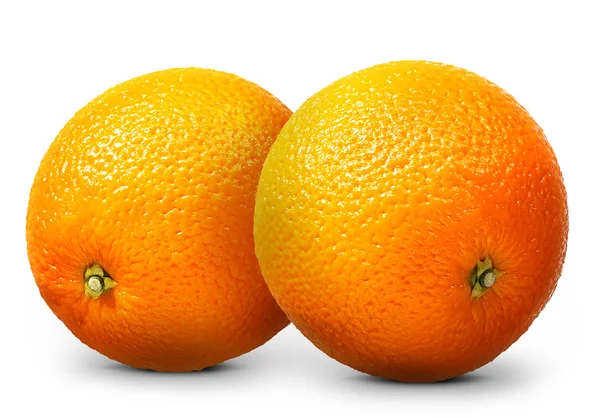 Група апельсинових фруктів ізольовані на білому тлі — стокове фото