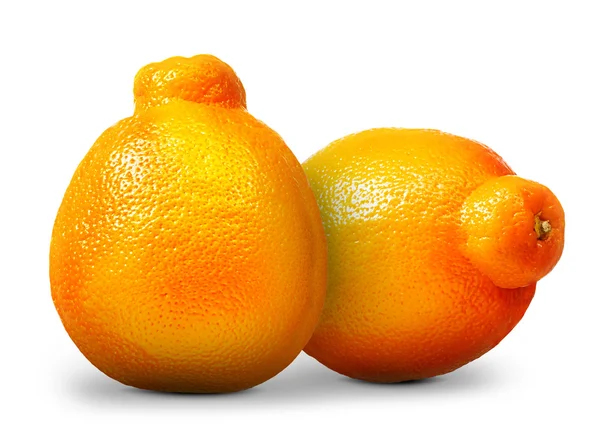 Grupo de mandarina, mandarina aislada sobre blanco — Foto de Stock