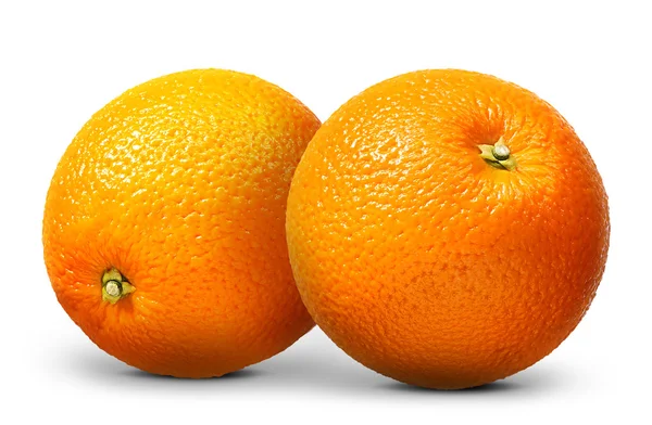 Gruppe orangefarbener Früchte isoliert auf weißem Hintergrund — Stockfoto