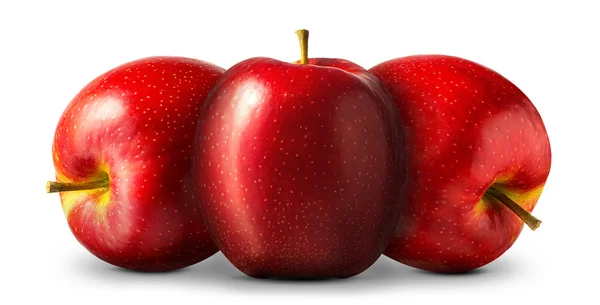 Groupe de pomme rouge sur fond blanc — Photo