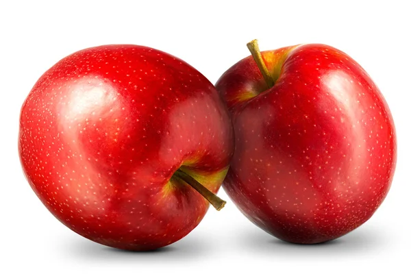 Groupe de pomme rouge sur fond blanc — Photo