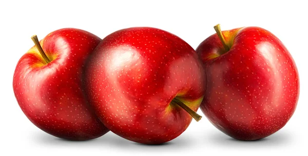 Група червоного яблука на білому тлі — стокове фото