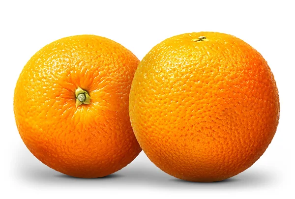 Група апельсинових фруктів ізольовані на білому тлі — стокове фото