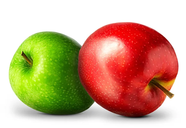 Group of red and green apples on white background — Stock Photo, Image