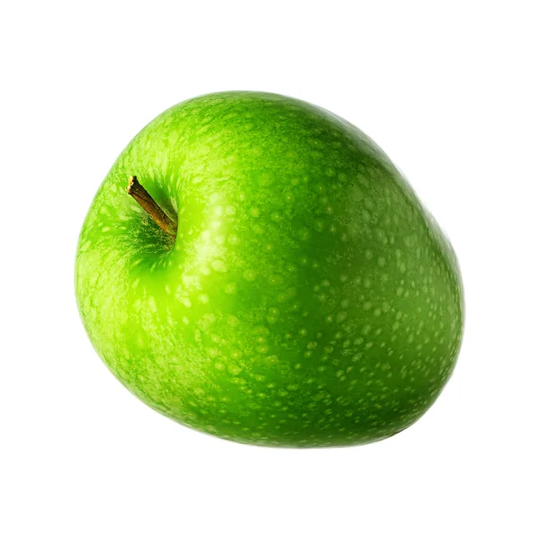Frischer grüner Apfel auf weißem Hintergrund — Stockfoto