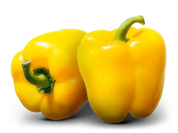 Grupo de pimiento amarillo aislado sobre blanco — Foto de Stock