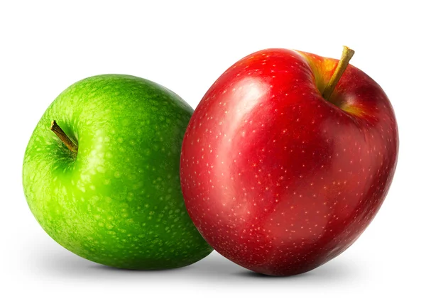 Group of red and green apples on white background — Stock Photo, Image