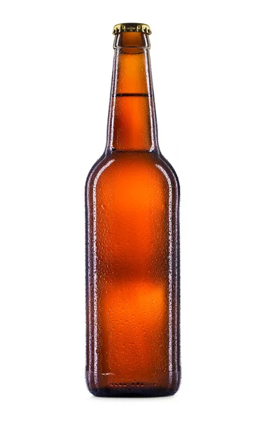 Botella de cerveza o sidra sobre blanco — Foto de Stock