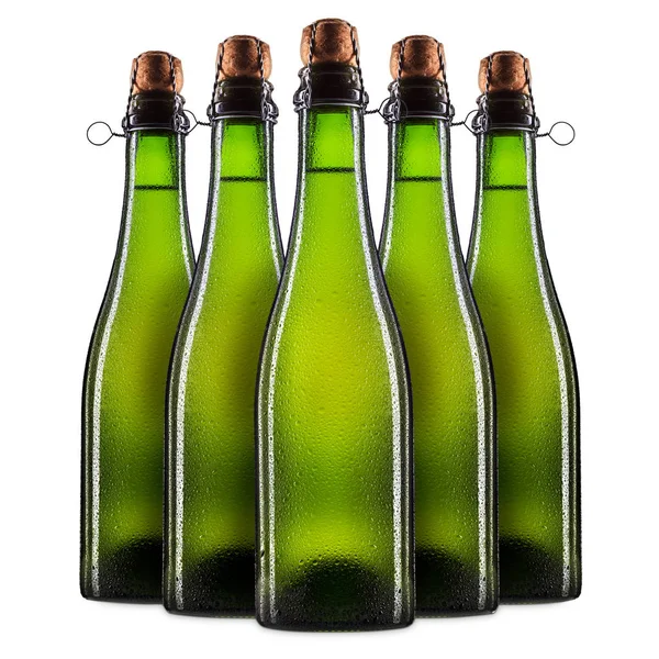 Set de botellas de cerveza en blanco — Foto de Stock