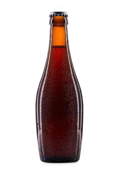 Botella de cerveza o sidra sobre blanco —  Fotos de Stock