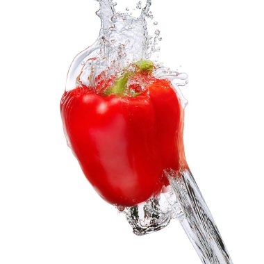 Su sıçrama izole biber ile