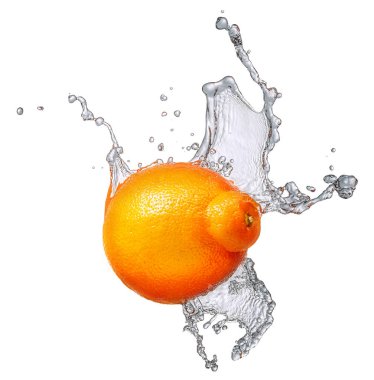 Su sıçrama ile izole mandarin