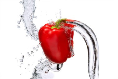 Su sıçrama izole biber ile