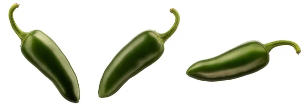 Scharfe grüne Chili- oder Chilischote isoliert — Stockfoto