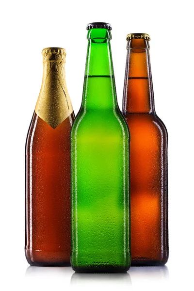 Set of beer bottles isolated — Stock Photo, Image